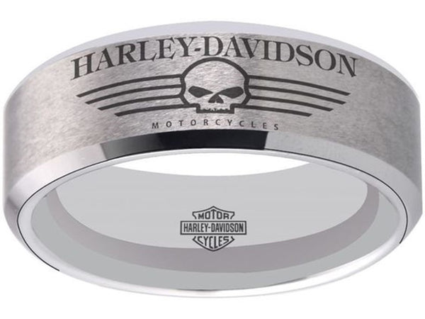 Harley Davidson Ring matte Silver Wedding Ring | #HarleyDavidson #motorcycle