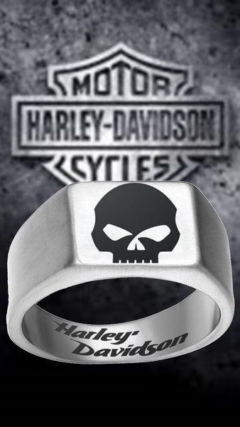 Harley Davidson Ring 10mm Silver Titanium HD Skull Ring | #HarleyDavidson #motorcycle