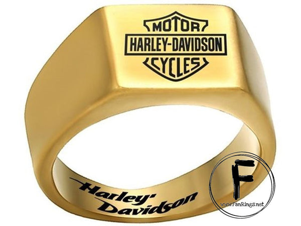 Harley Davidson Ring 10mm Gold Titanium Ring | #HarleyDavidson #motorcycle