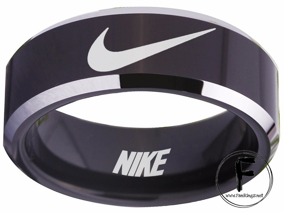 accessoires Napier Zorg Nike Ring Black & Silver Band Nike Wedding Ring #nike #nikeair #justdo –  Custom Fan Rings