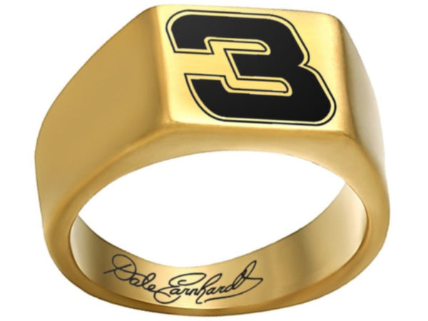 Dale Earnhardt Logo Ring Chevy Intimidator Gold Titnium Steel Ring #intimidator #nascar