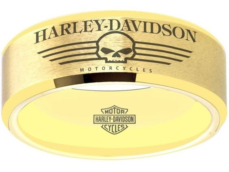 Harley Davidson Ring matte Gold Wedding Ring | #HarleyDavidson #motorcycle