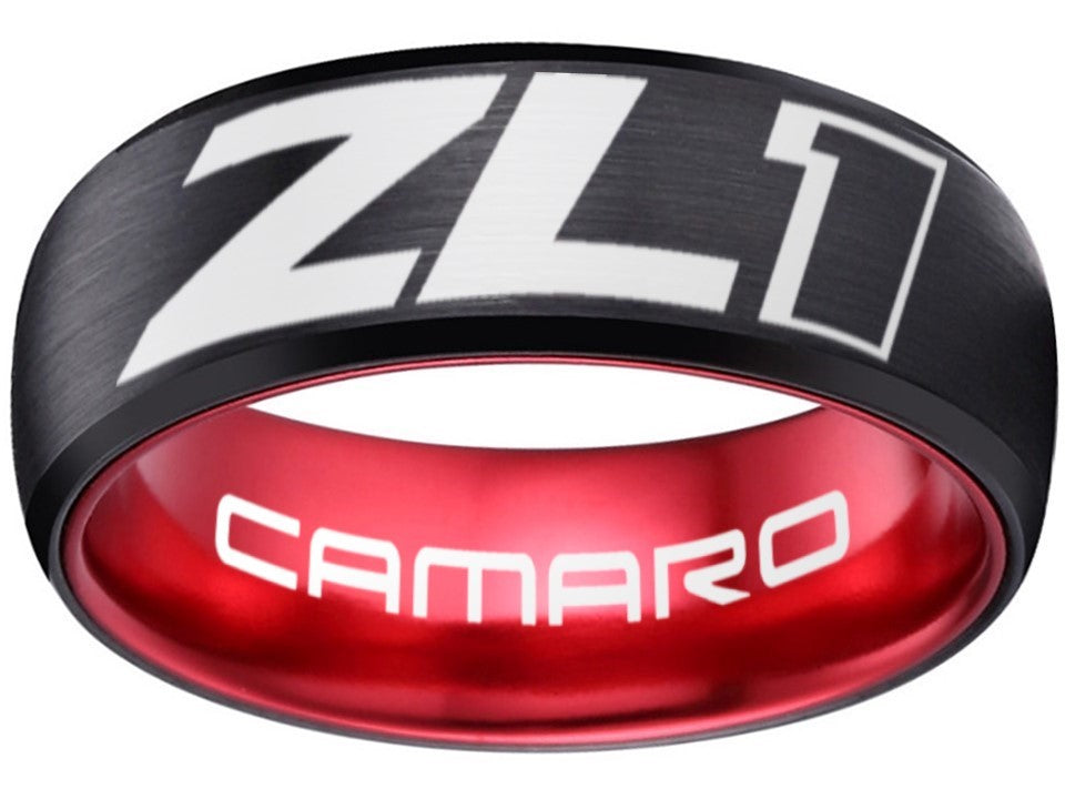 Camaro ZL1 Ring Black & Red Wedding Band | Sizes 6-13 #chevy #chevrolet #ring