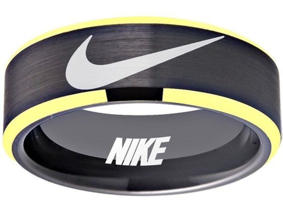 Nike Ring Matte Black and Gold Band #nike #nikeair #justdoit