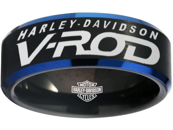 Harley Davidson Ring Men's Ring Black Blue V-Rod Ring #harleydavidson #vrod