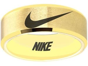 Nike Ring Matte matte Gold Band Wedding Band #nike #nikeair #justdoit