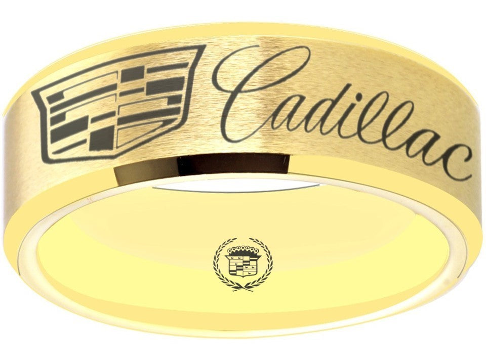 Cadillac Ring Cadillac Logo Ring Gold Wedding Band sizes 6-13 #cadillac