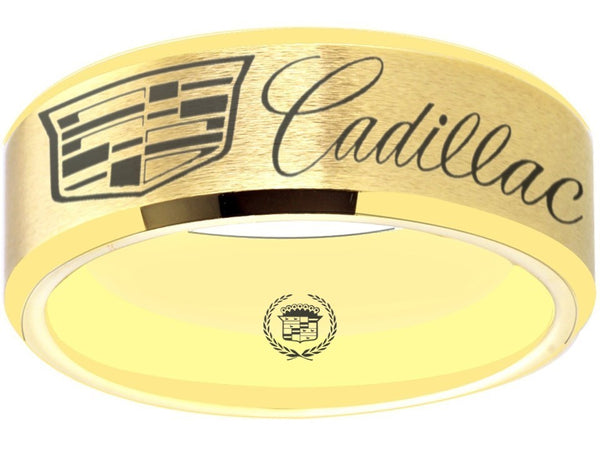 Cadillac Ring Cadillac Logo Ring Gold Wedding Band sizes 6-13 #cadillac