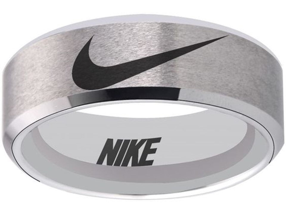 Nike Ring Matte Silver Band Nike Wedding Ring #nike #nikeair #justdoit