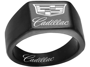 Cadillac Ring 2021 Cadillac Logo Ring Black Titanium Ring sizes 8-12 #cadillac