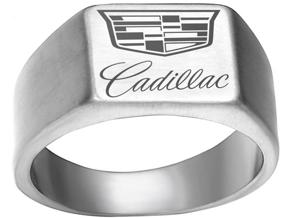 Cadillac Ring 2021 Cadillac Logo Ring Silver Titanium Ring sizes 8-12 #cadillac