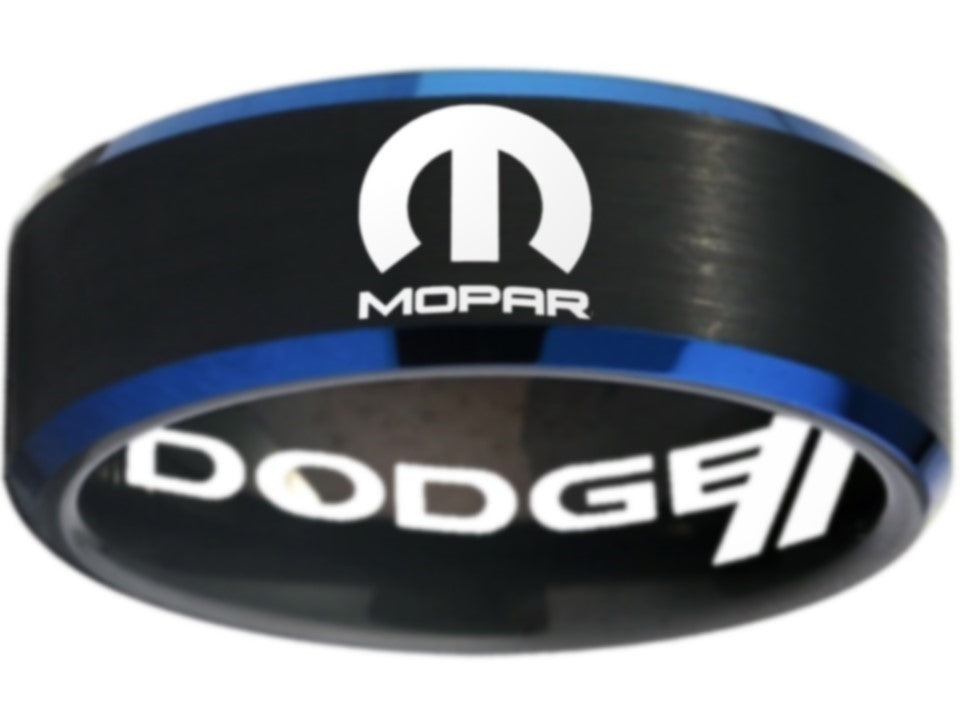 Dodge Mopar Ring Dodge Mopar Logo Ring Black & Blue Ring Sizes 6-13 #mopar