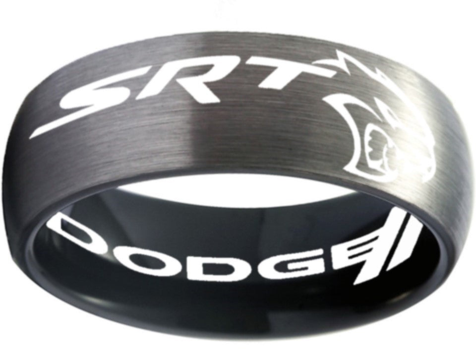 Dodge Hellcat Ring Dodge Challenger Hellcat Ring Grey & Black band Sizes 6-13 #hellcat