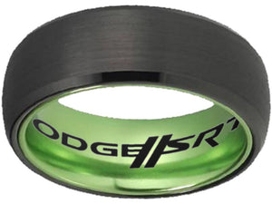 Dodge SRT Ring Dodge SRT Logo Ring Black and Green Wedding Band #dodge #srt