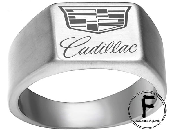 Cadillac Ring 2021 Cadillac Logo Ring Silver Titanium Ring sizes 8-12 #cadillac