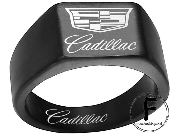 Cadillac Ring 2021 Cadillac Logo Ring Black Titanium Ring sizes 8-12 #cadillac