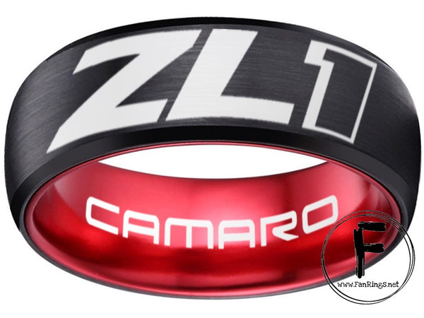 Camaro ZL1 Ring Black & Red Wedding Band | Sizes 6-13 #chevy #chevrolet #ring