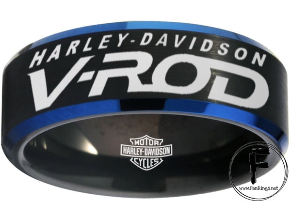 Harley Davidson Ring Men's Ring Black Blue V-Rod Ring #harleydavidson #vrod