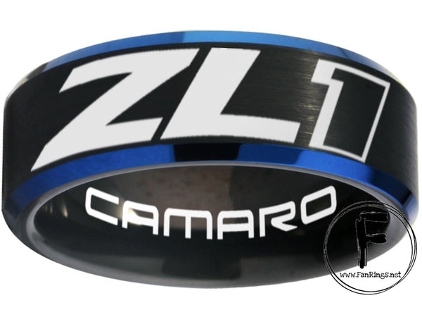 Camaro ZL1 Ring Black & Blue Wedding Band | Sizes 6-13 | #chevy #chevrolet #ZL1