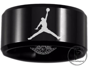 Air Jordan Ring Michael Jordan Ring Black 12mm Jumpman Ring #jordan #jumpman