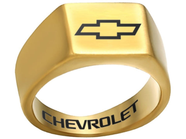 Chevrolet Ring 10mm Gold Titanium Ring sizes 8-12 #chevrolet #chevy