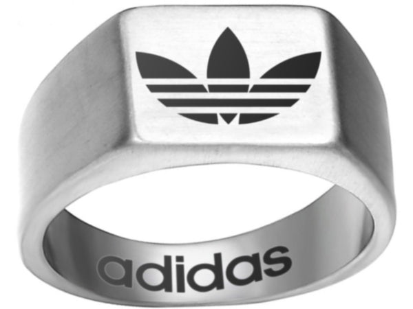 Adidas Logo Ring Adidas Black Titanium Steel Band #adidas #shoes #brand #apparel