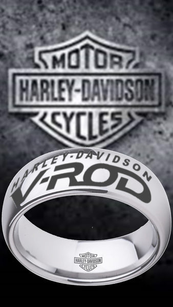 Harley Davidson Ring Men's Ring Silver HD V-Rod Logo Ring #harleydavidson