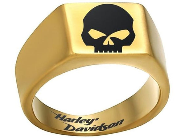 Harley Davidson Ring 10mm Gold Titanium HD Skull Ring | #HarleyDavidson #motorcycle