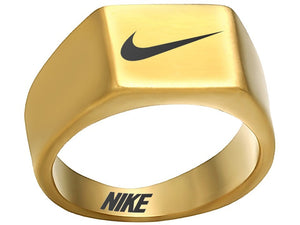 Nike Ring Matte Gold Band 10mm Titanium Steel #nike #nikeair #justdoit