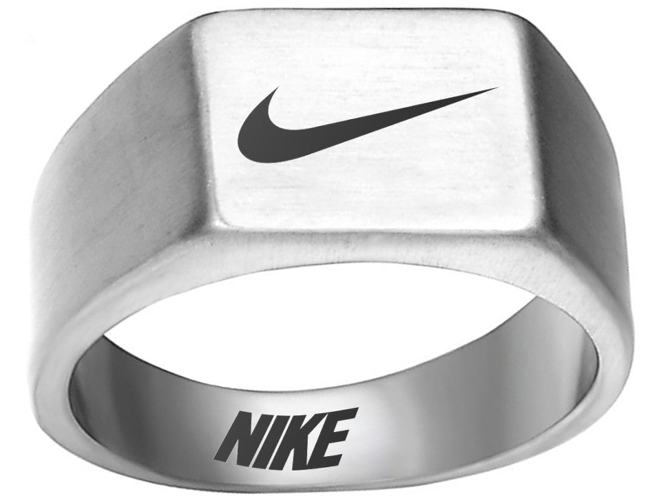 Nike Ring Matte Silver Band 10mm Titanium Steel #nike #nikeair #justdoit