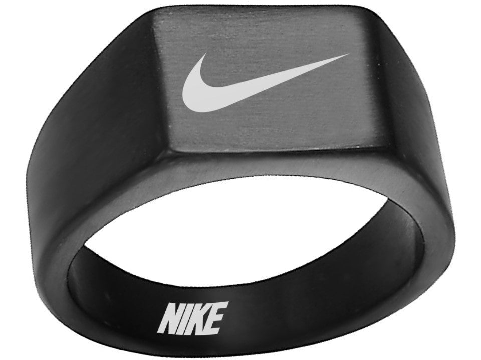 Nike Ring Matte Black Band 10mm Titanium Steel #nike #nikeair #justdoit