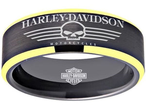 Harley Davidson Ring Black & Gold Wedding Ring | #HarleyDavidson #motorcycle