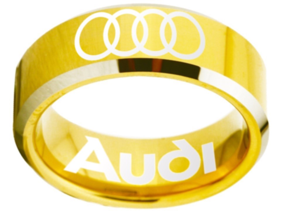 Audi Ring Audi Wedding Band Gold and Silver Logo Ring Sizes 4 - 17 #audi