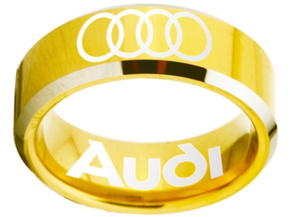 Audi Ring Audi Wedding Band Gold and Silver Logo Ring Sizes 4 - 17 #au ...