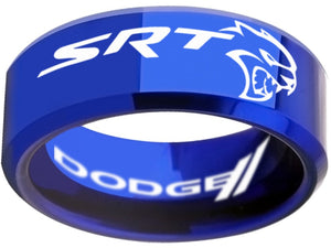 Hellcat Ring Dodge Challenger Charge Hellcat Ring Blue and Silver Sizes 6-13 #hellcat