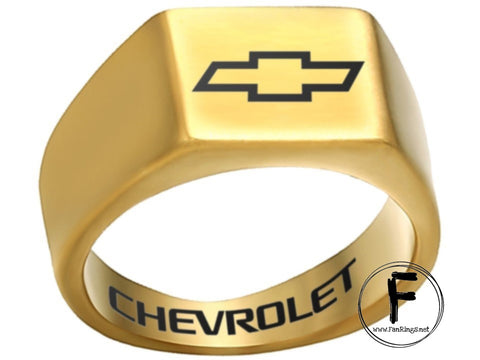 Chevrolet Ring 10mm Gold Titanium Ring sizes 8-12 #chevrolet #chevy