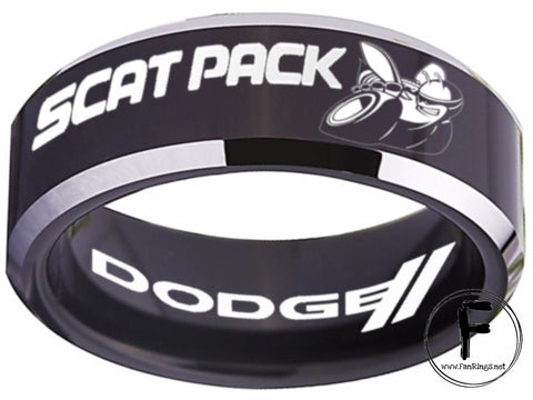 Dodge Scat Pack Ring Dodge Challenger R/T Ring Black 8mm Tungsten Ring