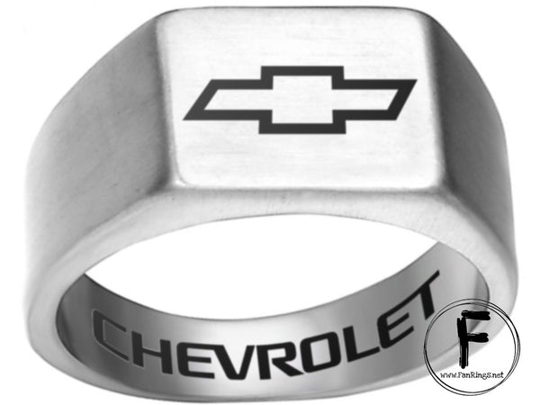 Chevrolet Ring 10mm Silver Titanium Ring sizes 8-12 #chevrolet #chevy