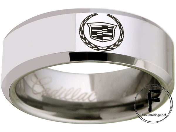 Cadillac Ring Cadillac Logo Ring Silver Wedding Band sizes 4-17 #cadillac