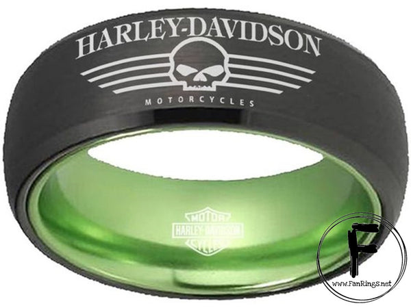 Harley Davidson Ring Black & Green Wedding Ring | #HarleyDavidson #motorcycle