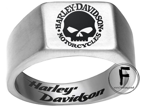 Harley Davidson Ring 10mm Silver Titanium Skull Ring | #HarleyDavidson #motorcycle