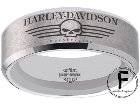 Harley Davidson Ring matte Silver Wedding Ring | #HarleyDavidson #motorcycle
