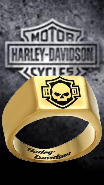 Harley Davidson Ring 10mm Gold Titanium Skull HD Ring | #HarleyDavidson #motorcycle