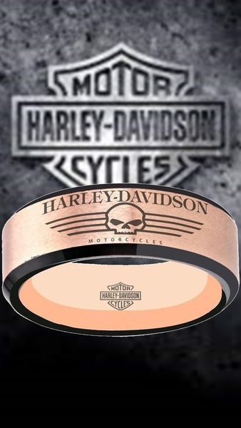 Harley Davidson Ring Rose Gold & Black Wedding Ring | #HarleyDavidson #motorcycle