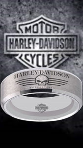 Harley Davidson Ring matte Silver Wedding Ring | #HarleyDavidson #motorcycle