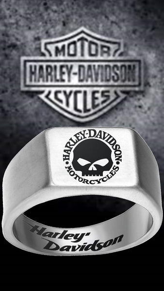Harley Davidson Ring 10mm Silver Titanium Skull Ring | #HarleyDavidson #motorcycle