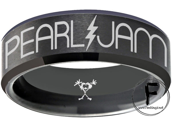 Pearl Jam Ring matte Black Wedding Ring  #pearljam #eddievedder
