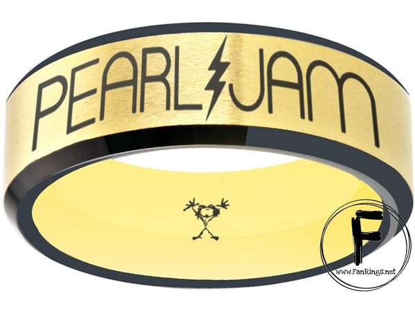 Pearl Jam Ring Gold & Black Wedding Ring  #pearljam #eddievedder