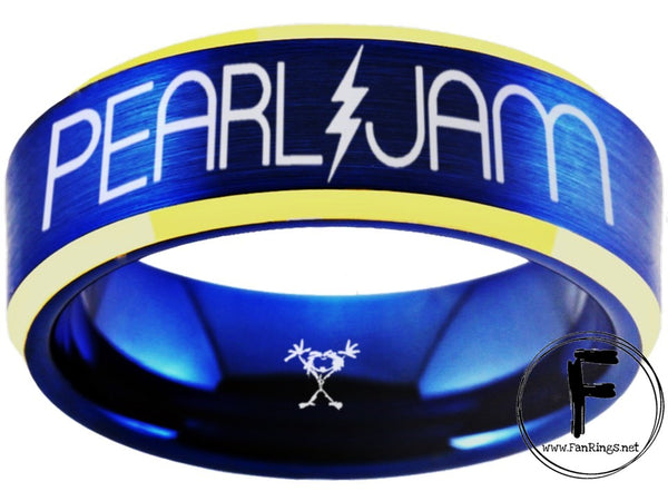 Pearl Jam Ring Blue & Gold Wedding Ring  #pearljam #eddievedder