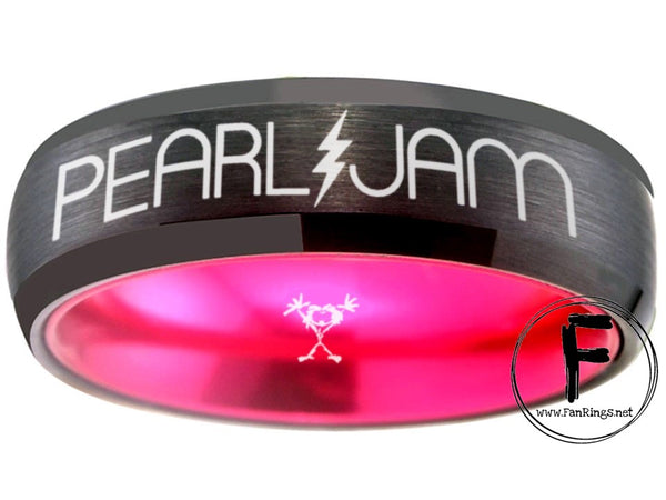 Pearl Jam Ring Black & Pink Wedding Ring  #pearljam #eddievedder
